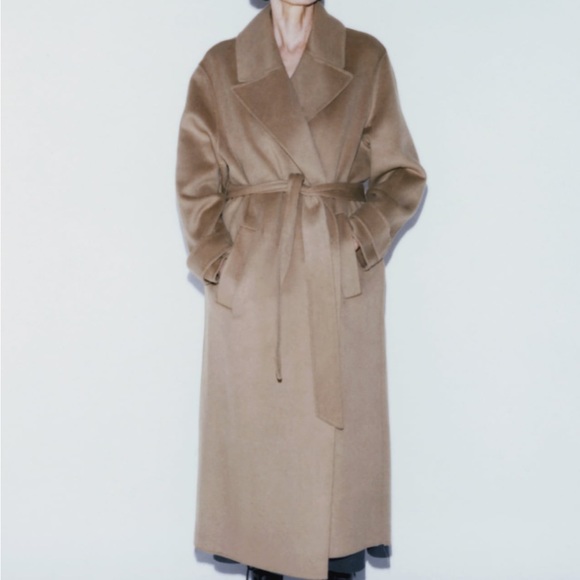 Zara double faced wool camel coat - Picture 6 of 12